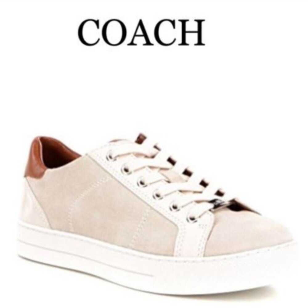 NWOB Coach Paddy Chalk Suede Lace Up Sneaker